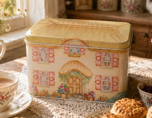 Vintage cottage house biscuit - vintage,