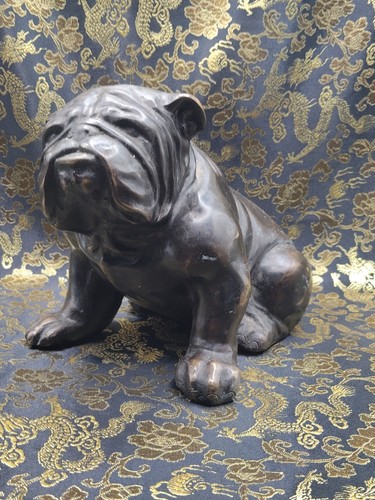 Antique english bulldog statue - antique,