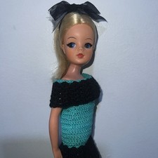 VINTAGE 1970 PEDIGREE BLONDE HARD FACE SINDY DOLL 033055X HONG KONG 