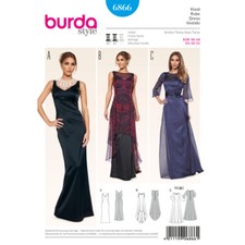 BURDA 6866 EVENING DRESSES