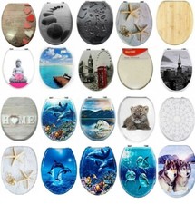 Toilet Seat Novelty Design Strong Stainless Steel Hinges Printed MDF / Plastic