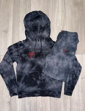 Trapstar Womens Tracksuit Hoodie Joggers Tie Dye Grey/Black/Red UK Size L