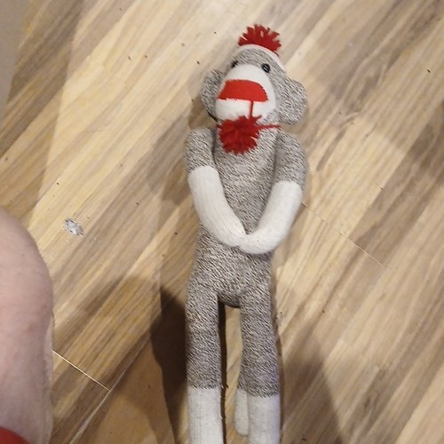 Handmade sock monkey stuffed - monkey,