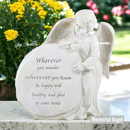 Memorial angel grave ornament - grave,