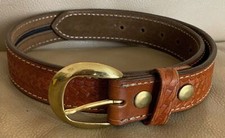 Aker Brown Leather Pistol Police Belt - Varied Sizes - Hidden Coin Compartment