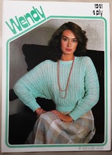 Orig Vintage Wendy 4ply Ladies Batwing Sweater 32"-42" Knitting Pattern 1941