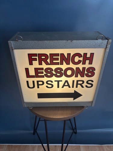 Vintage french lesson light - french,
