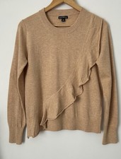 J.Crew Mercantile Ruffle Accent Sweater - Cotton/Wool Blend - Camel/Tan - Size M