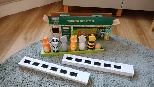 Wooden skittles set garden - wooden,