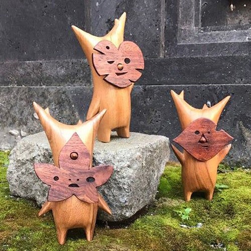 Wooden korok statue handicraft - korok,