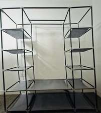 Grey Fabric Portable Wardrobe - 175×150×45cm - Lightweight, Easy to Assemble