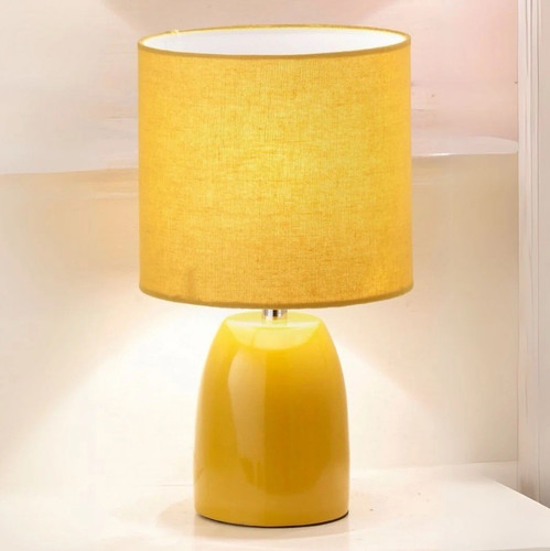 Yellow table lamp with drum - lamp,
