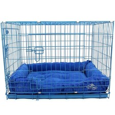 Blue Dog Cage with Faux Fur