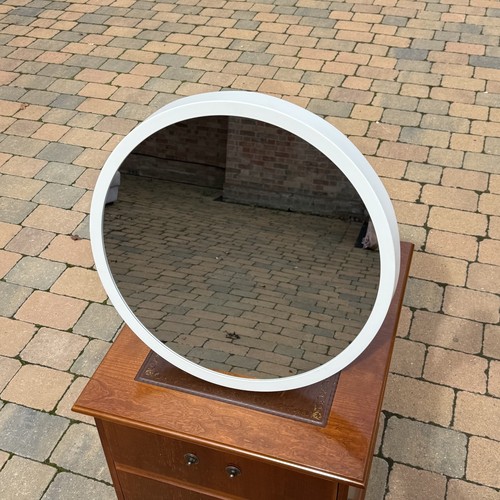 50cm white round wall mirror - white,