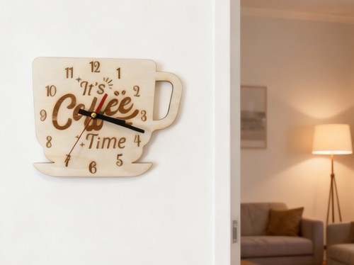 Wooden wall clock - wall, to