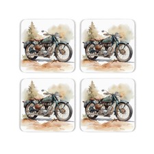 Vintage Motorbike Cork Coaster