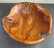 Large 36 cm Hand Carved Natural Wood Teak Root Bowl