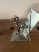 Decorative Metal Nuts & Bolts Firefighter Figure 10 cms Tall