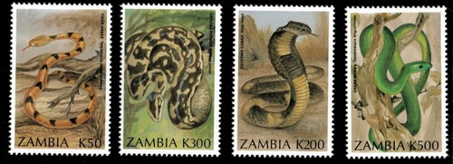 Zambia 1994 snakes reptiles - snakes,