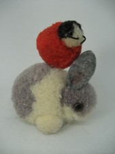 Vintage Steiff Wool Miniature Rabbit And Ladybug