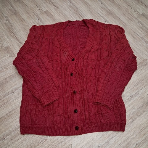 Hand knitted kid large red - large,