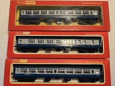 3 x Hornby BR Mk2 Inter-City Coaches  blue/grey OO boxed