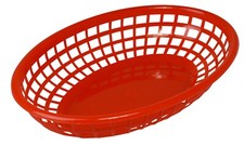 Plastic Food Basket Red Oval