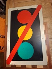 USED Metal UK Traffic Signals Lights Not in Use Road Safety Sign 68x43cm