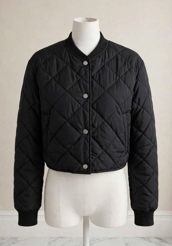 Zara black quilted cropped - zara,