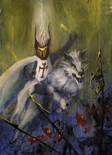 Wolf run original acrylic - run,