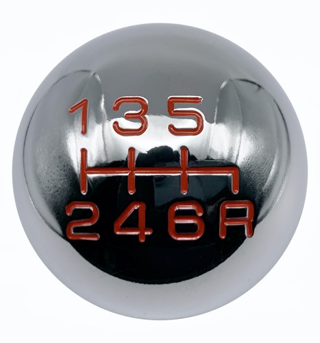 Chrome red gear shift knob - chrome,