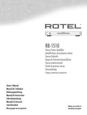 Rotel RB-1510 Amplifier Owners Manual