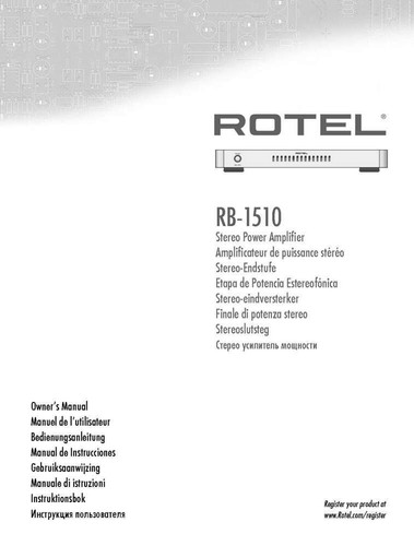 Rotel 1510 amplifier - rb-1510, owners