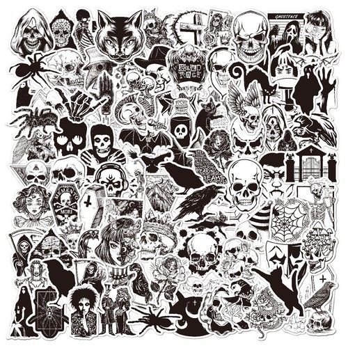 100pcs black white gothic - 100pcs,