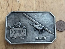 Bergamot Buckle Q-38 The Cub Plane Buckle j-3 CUB USA 1975. Size~85x55mm