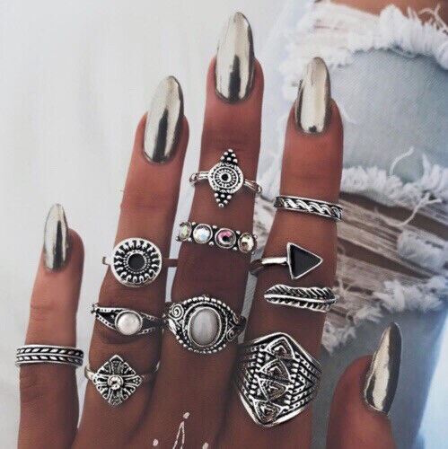 Boho silver gold - silver, yin
