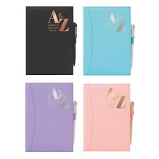 Telephone Address Book Birthday A to Z Index A5 PU Leather Soft Cover with Pen