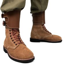 US Army Leather Buckle Boots - WW2 Repro Brown American Combat Shoes All Sizes