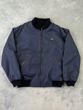 Lacoste Jacket Reversible Bomber Jacket Men's Check Navy Large Vintage Wool