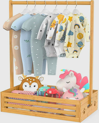 Kids wooden clothing rack - kids,