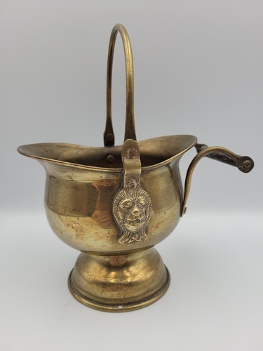 Mini brass coal scuttle - coal,