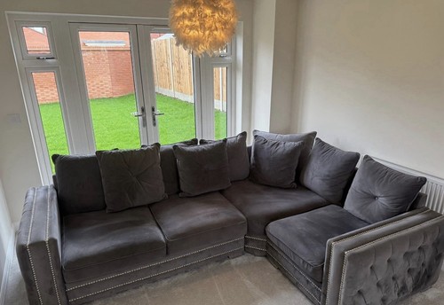 Grey corner sofa and chair - corner,