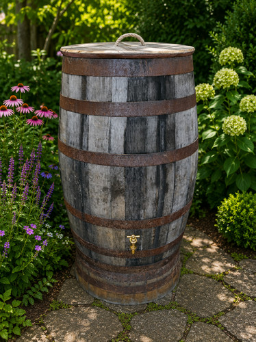 Large wooden rain collector - large, /