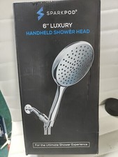 Sparkpod 6" Luxury Wide Shower Head With 6ft Hose Midnight Black Matte Colour