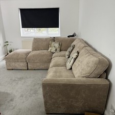 Comfortable Beige L-Shaped Sectional Sofa