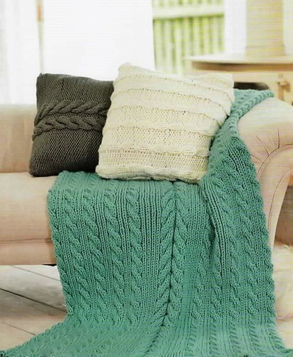 1824 cabled blanket cushion - 1824, &
