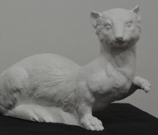 Ottmar Hörl, Ermine (white), plastic sculpture, 23x27x15 cm