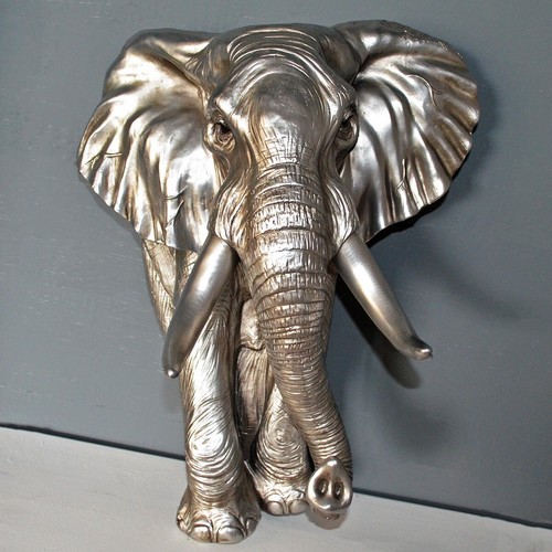 Silver elephant wall - silver,