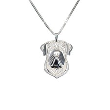 925 Sterling Silver English Mastiff Necklace Gift For Dog Lovers Pet Rare