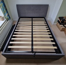 Grey Ottoman Storage Upholstered Bed Frame 4ft6 Double